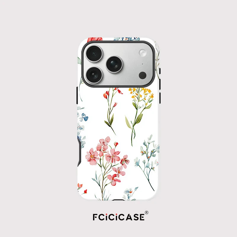 Fcicicase 2-in-1 Magnetic iPhone Case Matte Acrylic Flower