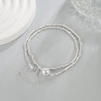 925 Silver Pearl Simple Elegant Thin Chain Pendant Necklace