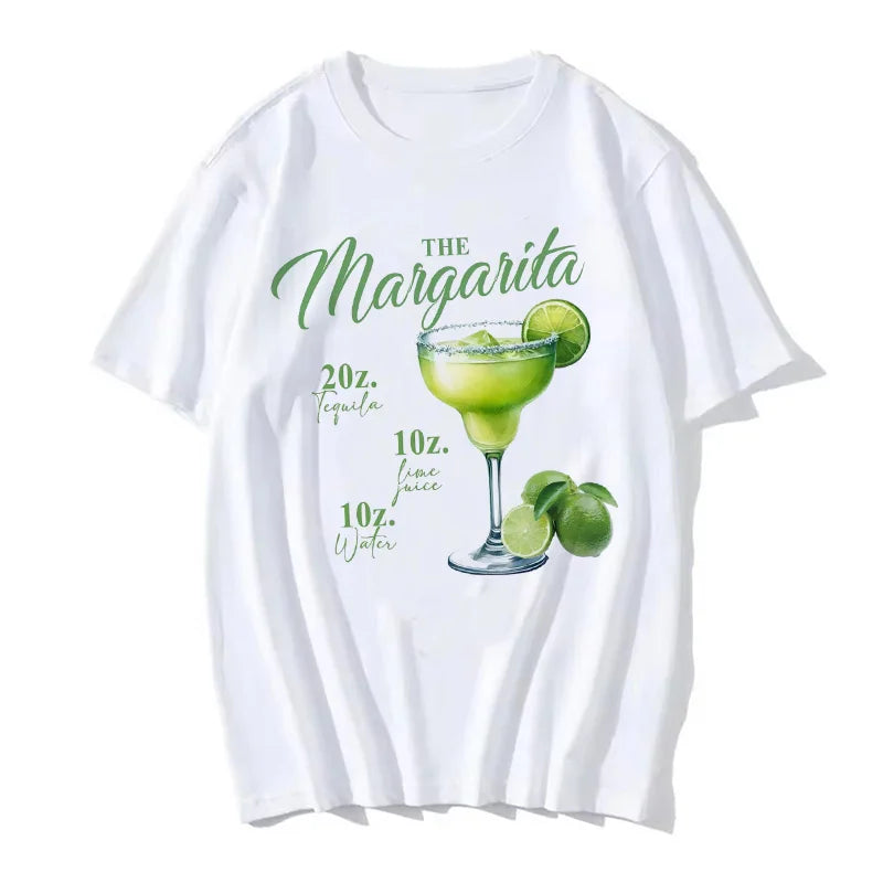 Printed Lemon Drink Print T-shirt Short Sleeve Crew Neck Casual