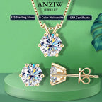 18K Gold Plated Jewelry Set 3.0ctw D Color Moissanite 925 Sterling Silver