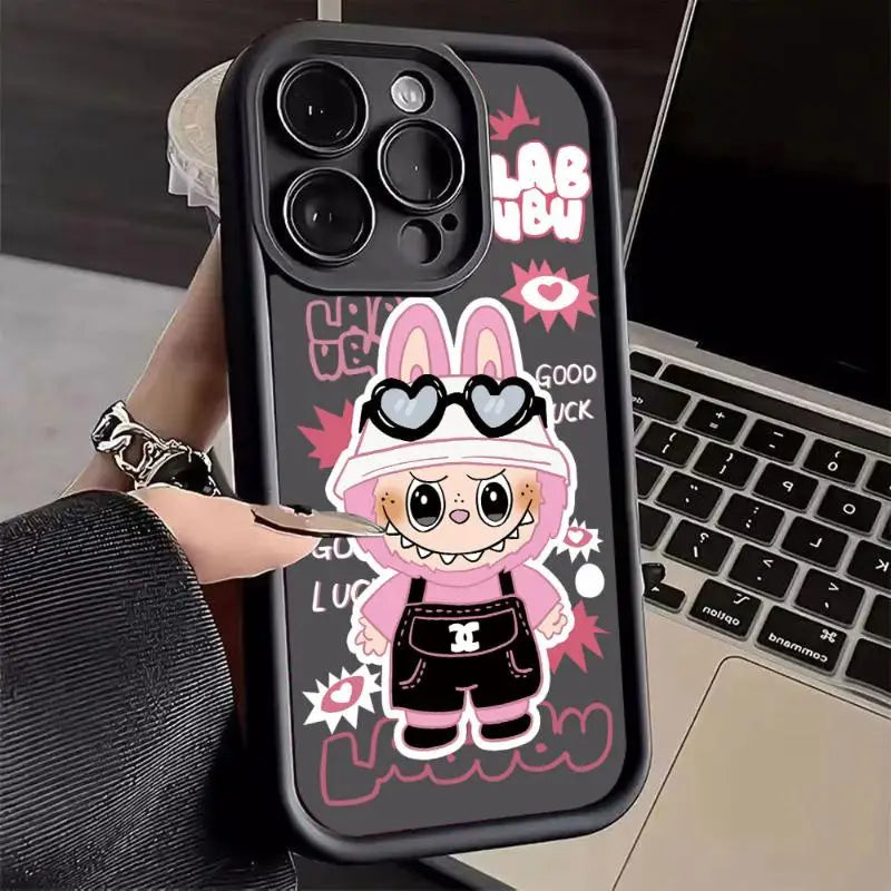 Labubu Cartoon Couple TPU Phone Case for iPhone