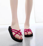 Summer Women Slippers Outdoor Light Weight Cool Shoes Indoor House Ladies Flat Flip-flop Black Non-slip Basic Home Sandals - Imbasat
