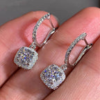 D Moissanite 3ct Earrings 925 Sterling Silver Original Certified Moissanite 1ct Hoop Drop Dangle Earrings 2ct Huggie for Women - Imbasat