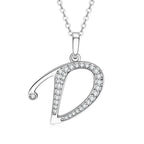 Anziw Name Necklace 26 Letter Initial Moissanite Pendant Real Silver 925