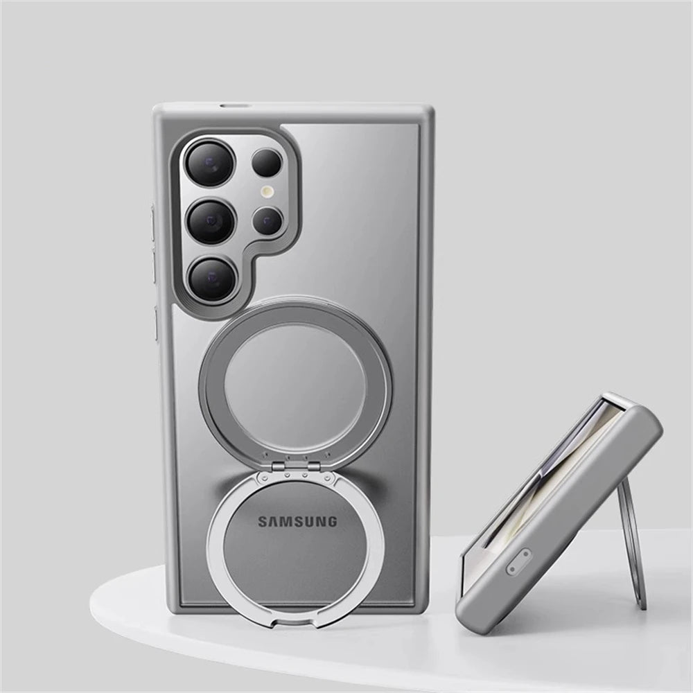 Ring Holder Magnetic Matte Case For Galaxy S25 Series