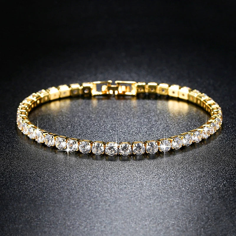 Anziw 3mm D Color VVS1 Moissanite Bracelet 925 Silver