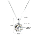 18K Gold Moissanite Necklace 1CT AU750 Pendant