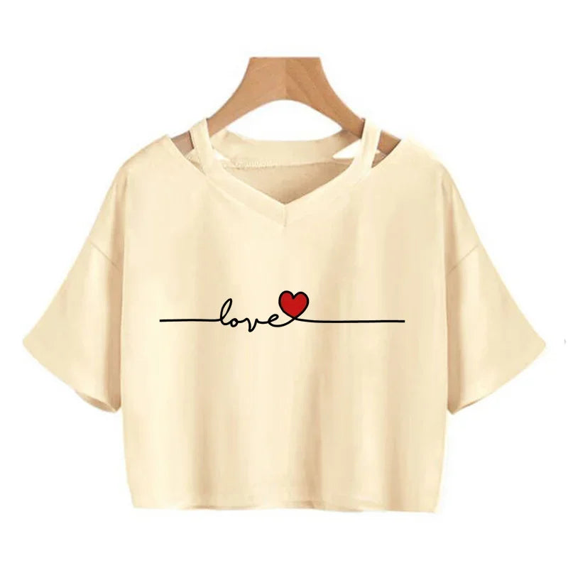 T-Shirt Harajuku Gothic Cropped Graphic Korean Style