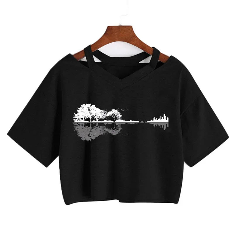 T-Shirt Harajuku Gothic Cropped Graphic Korean Style