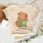 Funny Anime Capybara T Shirt Women Soft Fabric