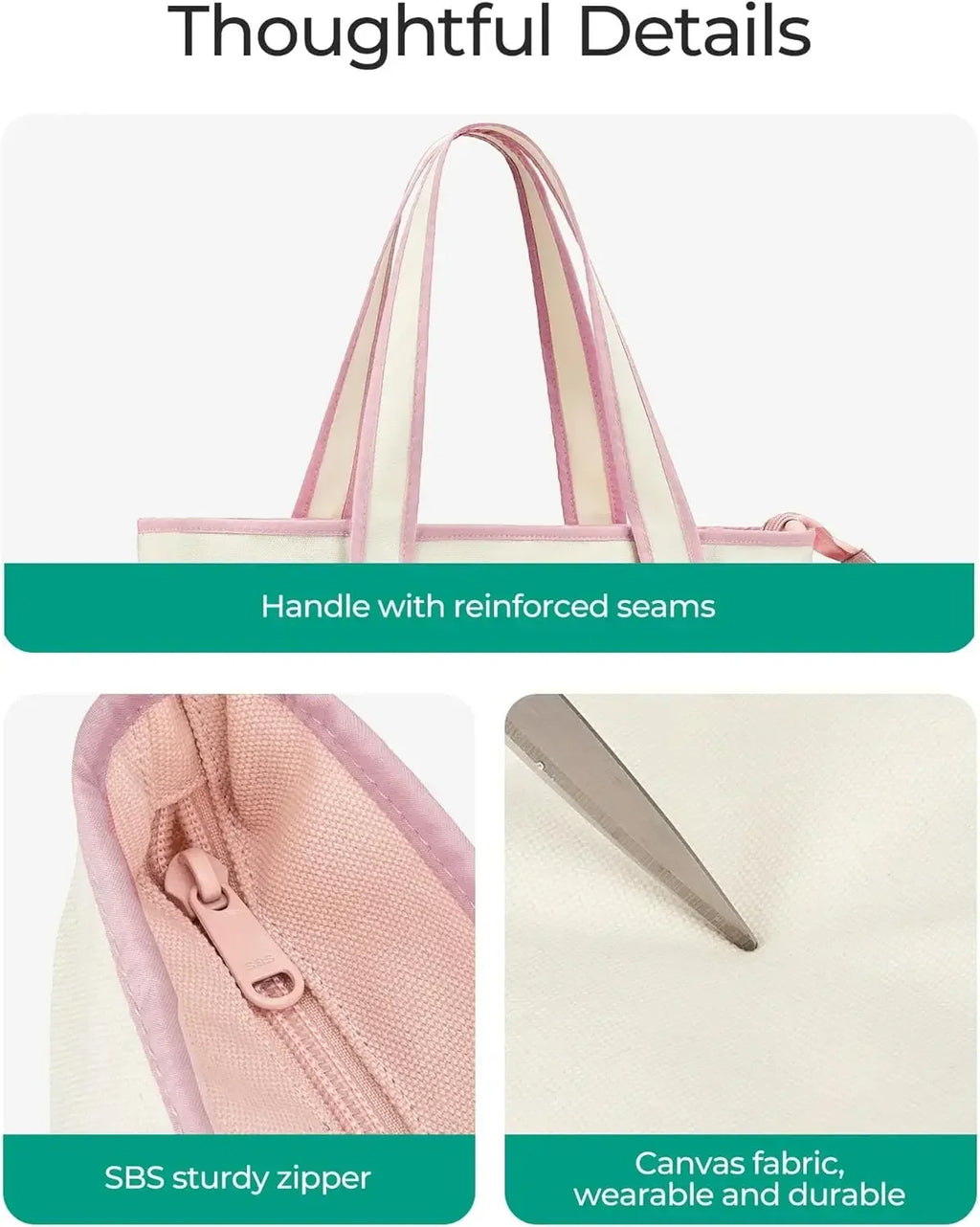 BAGSMART Women's Canvas Tote Bag