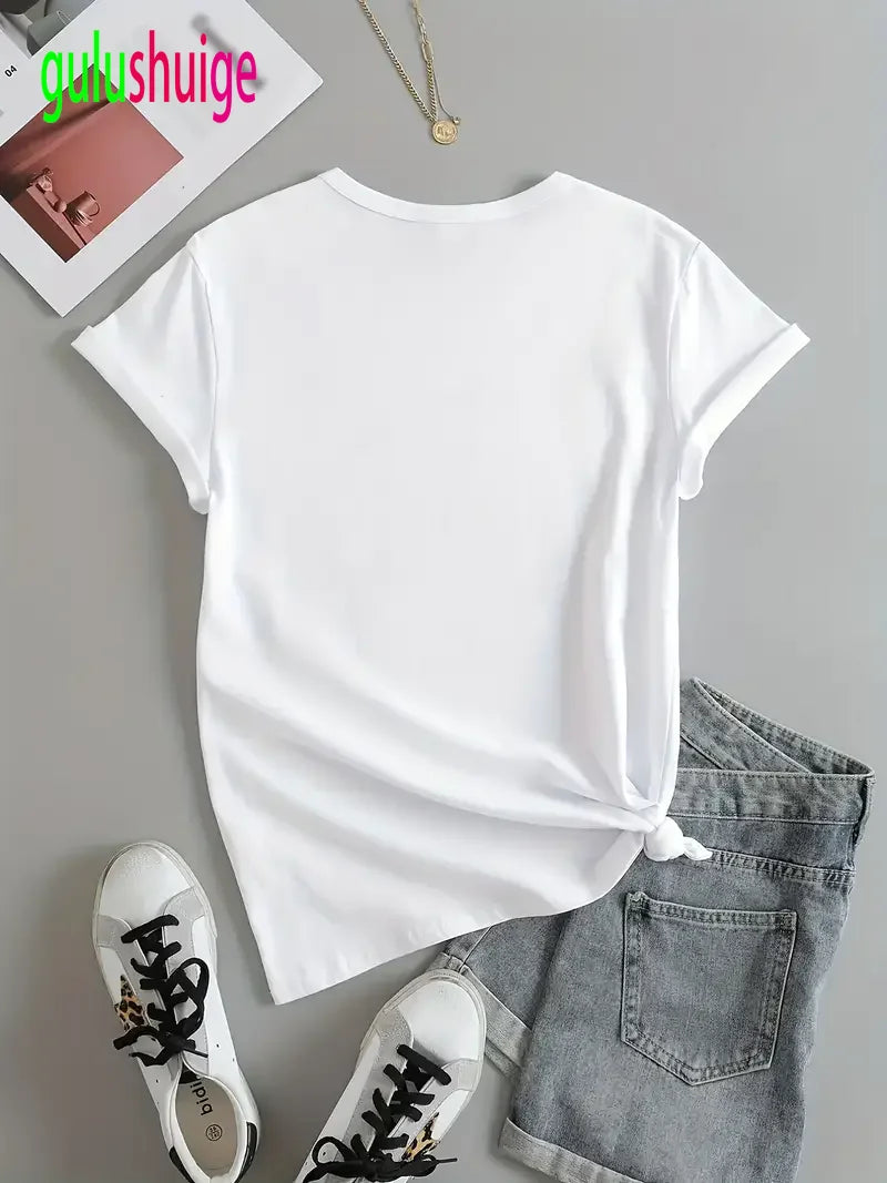 Women's Cat Graphic Print T-Shirt