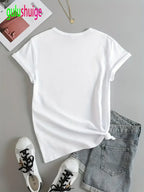 Women's Cat Graphic Print T-Shirt