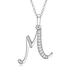 Anziw Name Necklace 26 Letter Initial Moissanite Pendant Real Silver 925