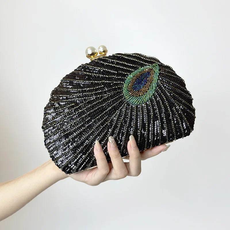 Evening Bags Luxury Lady Novelty Purses for Weddings Party Peacock Shape Design Party Clutches Blue Clutch Bag Women Handbags - Imbasat