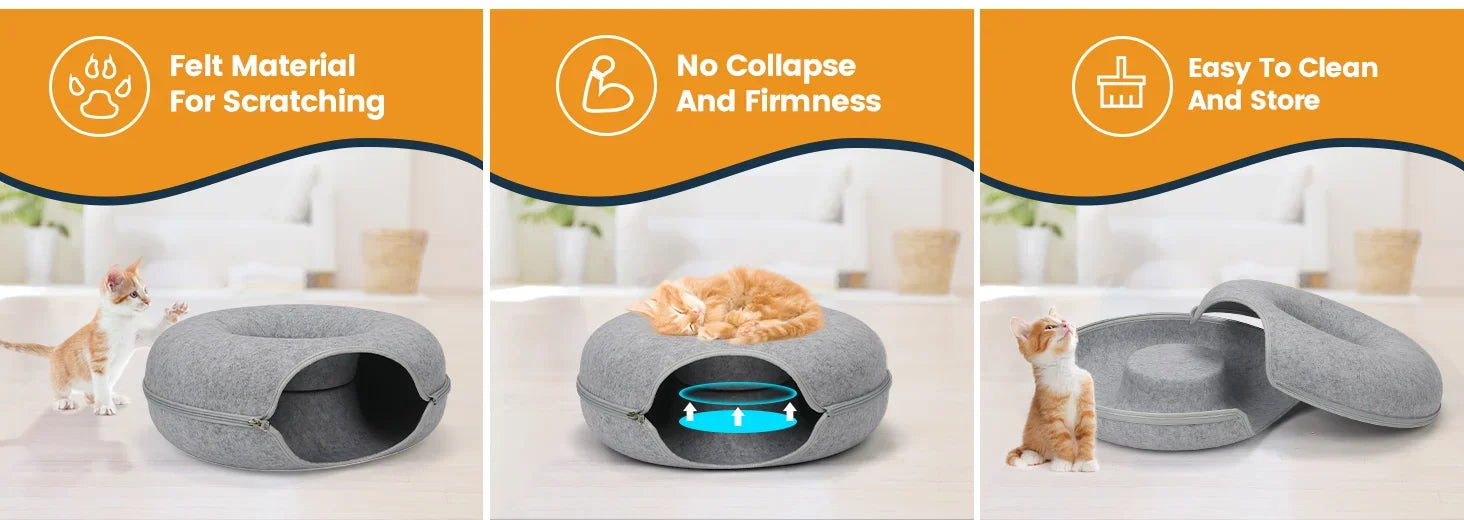 Cat Tunnel Bed for Indoor