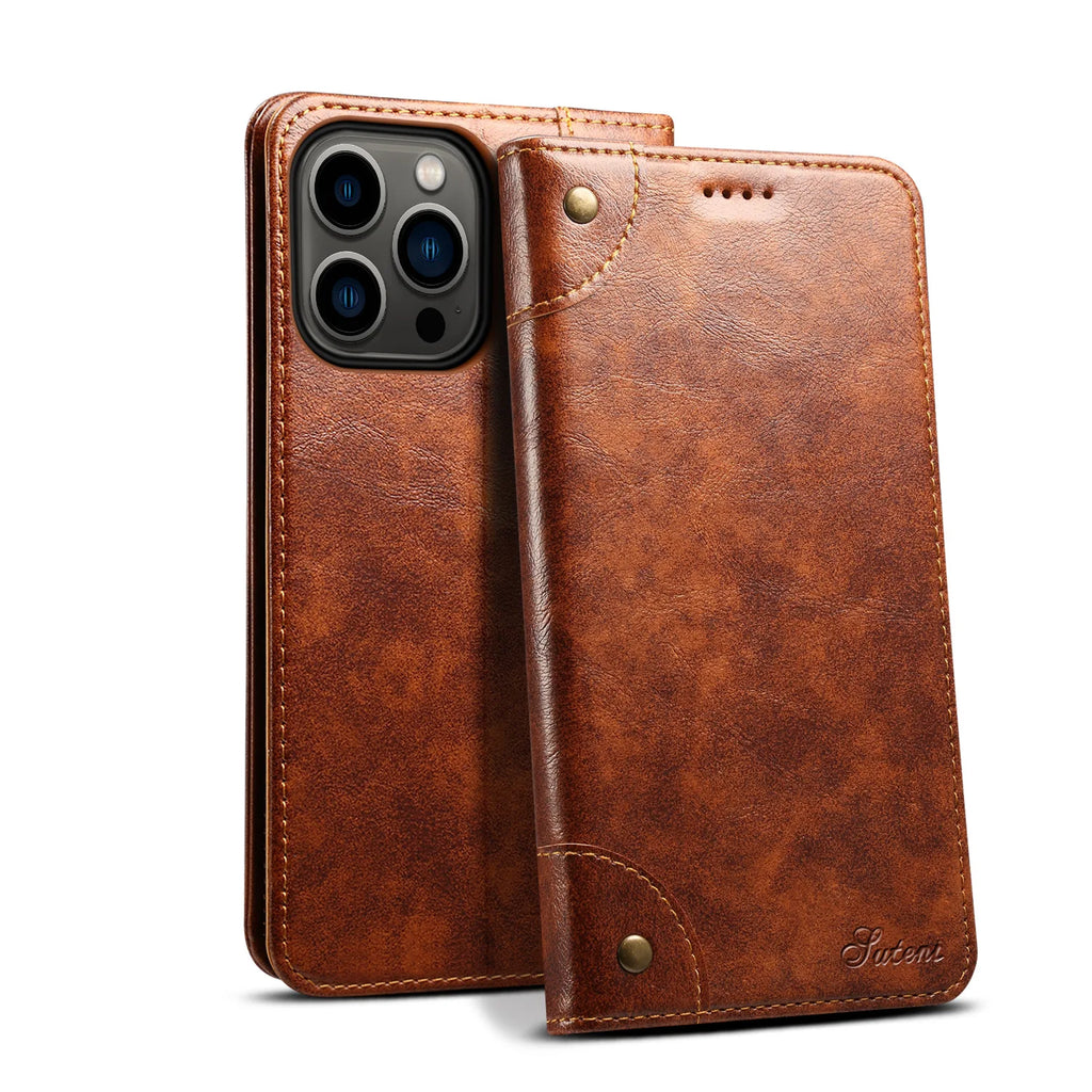 Retro Leather Flip iPhone Case Wallet Magnetic Cover
