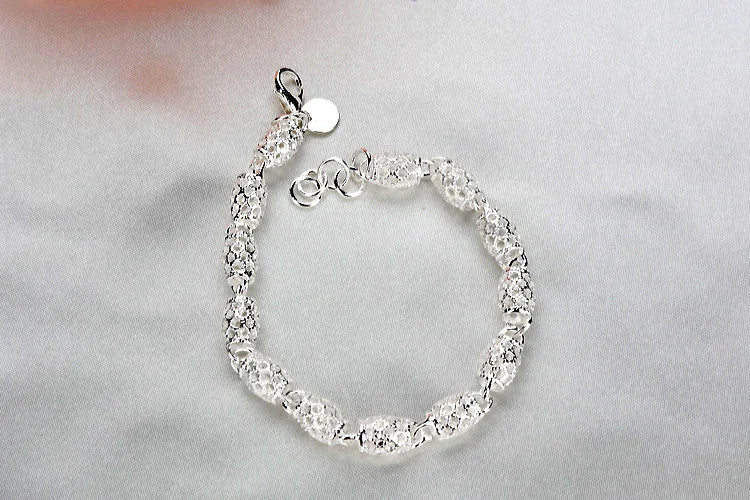 925 Sterling Silver Bracelet Zirconia Geometric Chain Linked For Women Charm Bangle Fashion Lucky Jewelry Gift Christmas