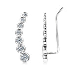 Anziw 1.52CTTW. Full Bezel Moissanite Earrings Climber