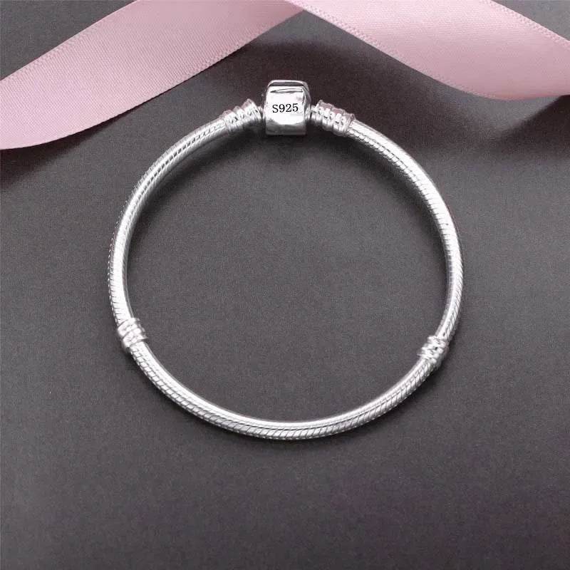 Luxury Handmade Original Fine Jewelry 925 Sterling Silver Charm Bracelet Soft Smooth Snake Bone Bracelets for Women - Imbasat