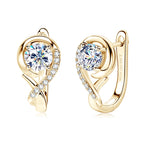 Anziw Infinity Earrings 925 Silver Hoops with 5mm 0.5ct D Moissanite
