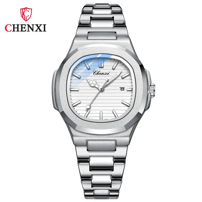 CHENXI 8222 New Ladies Watches Women Fashion Elegant Silver Stainless Steel Party Quartz Wristwatch Watch Gift Relogio Feminino