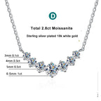 Moissanite Necklace with Certificates 925 Sterling Sliver Plated 18k White Gold