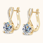 Anziw D2.0CT Moissanite Drop Huggie Earrings 925 Silver