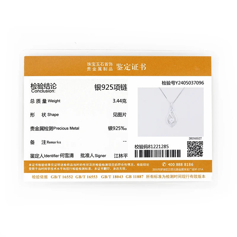 Anziw 925 Sterling Silver 4mm Round Moissanite Twist Pendant Necklace