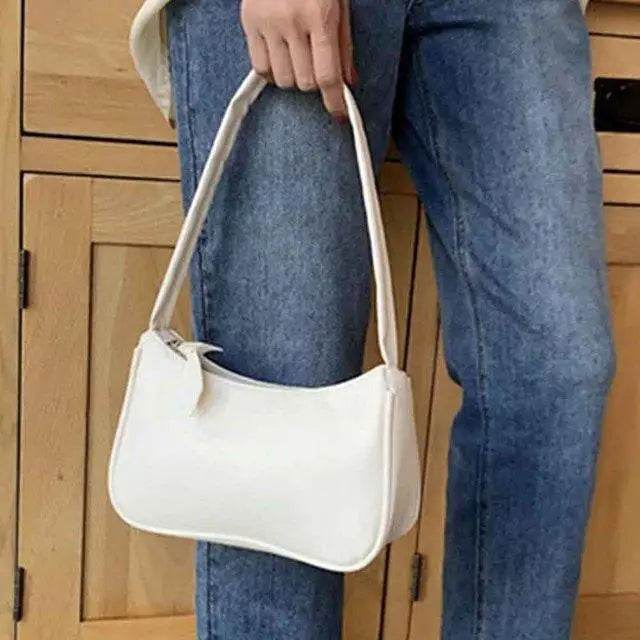Handle Bag Women Retro Handbag PU Leather Shoulder Totes Underarm Vintage Top Handle Bag Female Small Subaxillary Bags Clutch - Imbasat