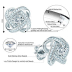 Stud Earrings 4mm Moissanite Twist Flower Earrings 925 Sterling Silver