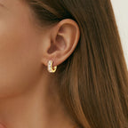 Anziw 3.20CTTW Princess Cut Moissanite Hoop Earrings 925 Silver