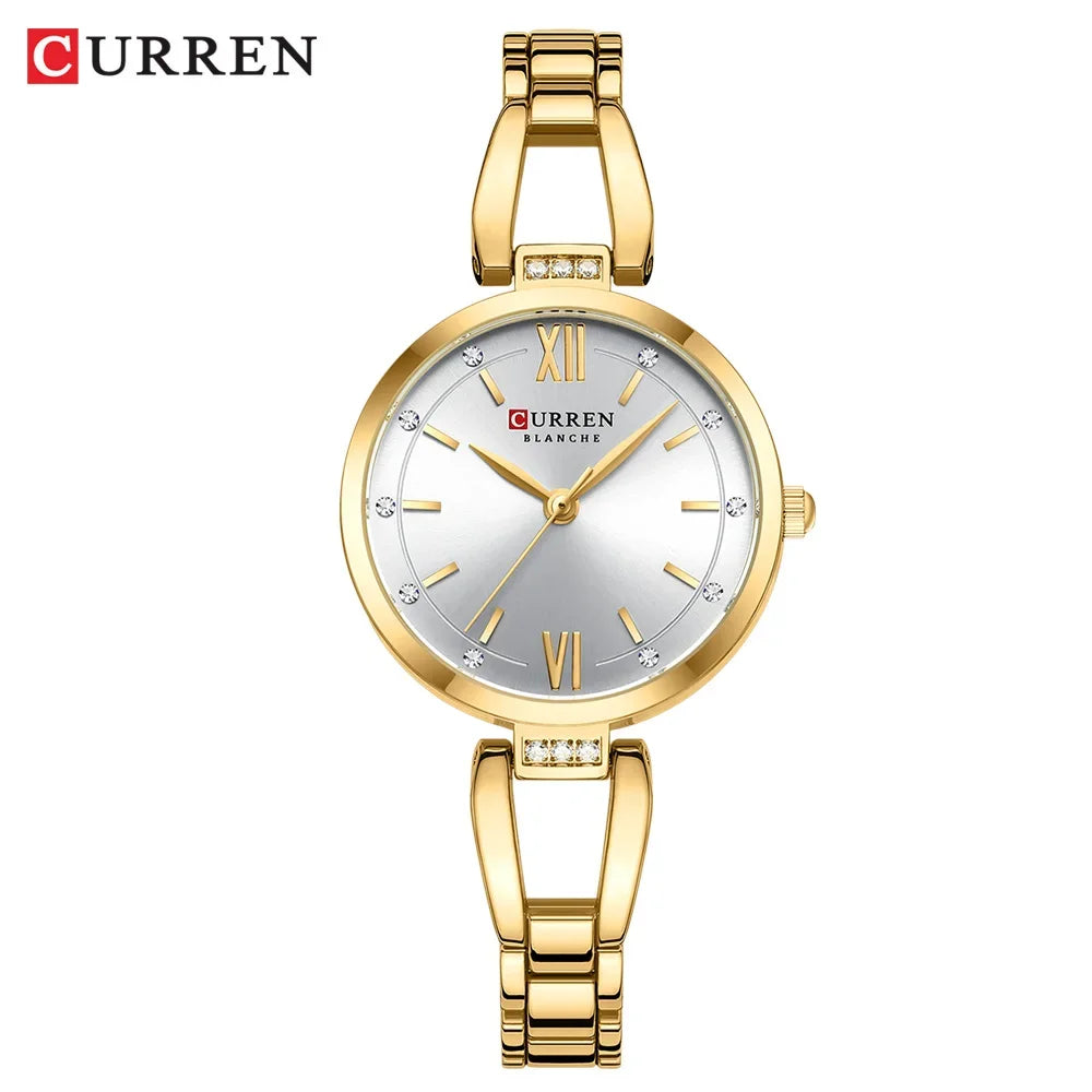 CURREN Luxury Watch For Woman High Quality Diamond Ladies Quartz Watch Waterproof Stainless Steel Women Watches reloj+box