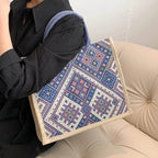 Women's Shoulder Bag Large Capacity Ethnic Style Handbag Retro Tote Bag - Imbasat