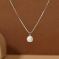 Huitan Round Imitation Pearl Pendant Necklace