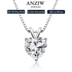 2.0 Carat Heart Shape Moissanite Pendant Silver 925