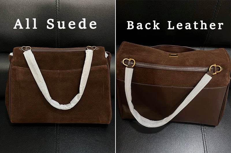 Luxury Brand Rodeo Women Bags Genuine Leather Brown Suede Women Totes Gold Buckle Women Shoulder Bags Fashion Women Handbags - Imbasat