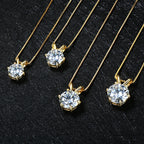 5-11mm 4CT 5CT D-E Moissanite Solitaire Pendant Necklace For Women Real 925 Silver