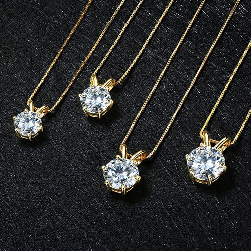 5-11mm 4CT 5CT D-E Moissanite Solitaire Pendant Necklace For Women Real 925 Silver