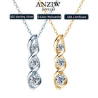 3 Stone Infinity Pendant Necklace 925 Sterling Silver