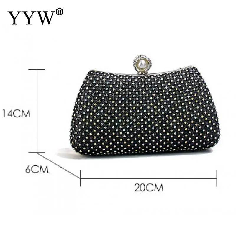2023 Trend Evening Clutch Bags Women Shinny Clutches Purse Crystal Wedding Chain Shoulder Handbags Golden Moon Luxury Sac A Main - Imbasat