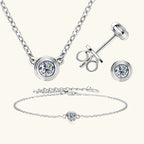Lnngy 3mm 0.1ct Moissanite Diamond Necklace Bracelet Stud Earring