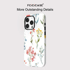 Fcicicase 2-in-1 Magnetic iPhone Case Matte Acrylic Flower