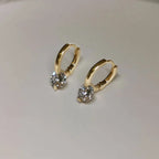 Solitaire 1ct D Moissanite Earrings Diamond Sterling Silver Hoop 14k Gold