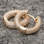 Anziw Micro Paved Full Moissanite Hoops Earrings Silver 925 Dazzling Diamond