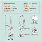 925 Silver 5mm Round Moissanite Four-leaf Earrings