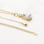 Anziw 10mm Black Pearl Moissanite Infinity Pendant Necklace Silver 925