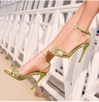 Sequined Crystal Spike High heels