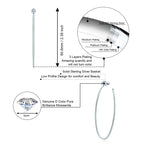 Anziw Korean 4.0mm Moissanite Large Big Hoop Earrings Silver 925