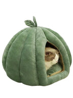 Pumpkin Cat Bed Deep Sleep Comfort House Enclosed